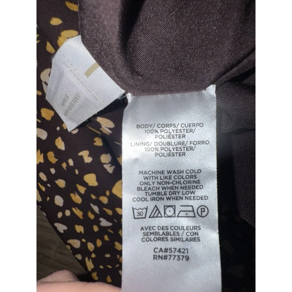 NWT Ann Taylor Brown Yellow Petal Print A Line Midi Long Skirt Women’s Medium M
